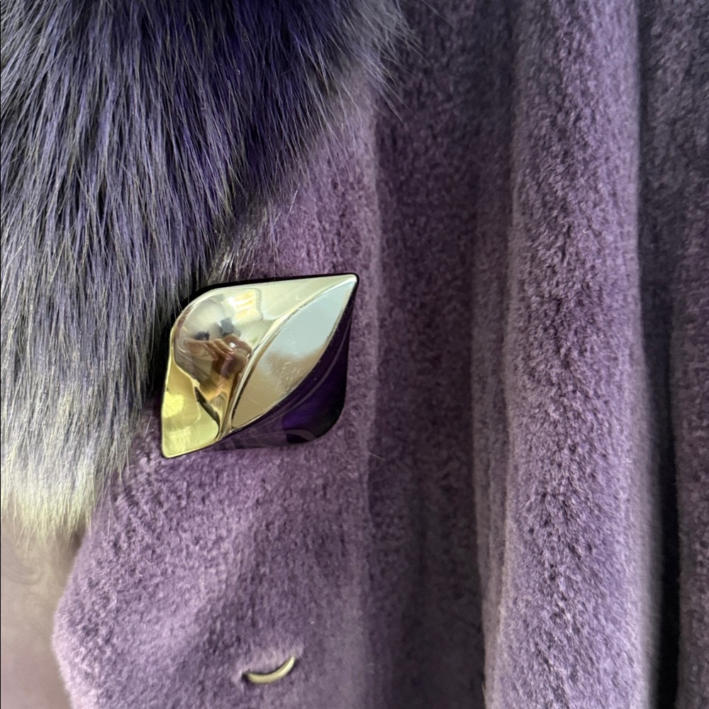 Purple 100% Real female mink fur coat Women's Coat - Picture 11 of 11